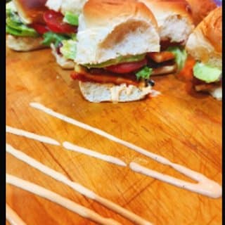 King Sauce on chicken avocado sliders